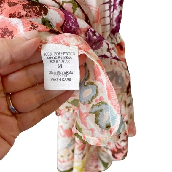 NWT Live 4 Truth Floral Boho Hippie Bell Sleeves Cropped Off Shoulder Flowy XS - Picture 10 of 15